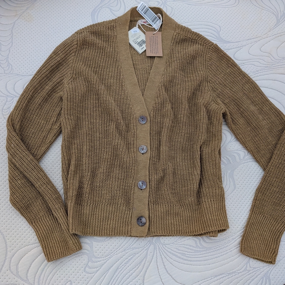 Faherty Miramar Linen Cardigan, Size Small
